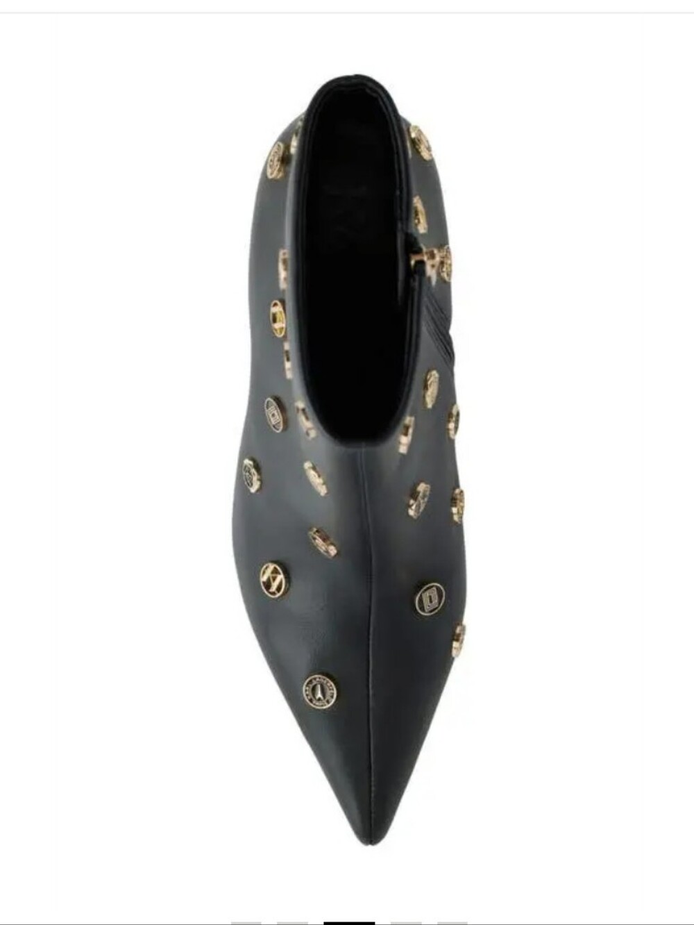Karl Lagerfeld Paris Womens Saina Black Embellished Leather Ankle Boots - Picture 4 of 12